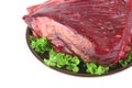 Uncooked meat on plate Royalty Free Stock Photo