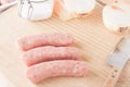 Uncooked meat sausages Royalty Free Stock Photo