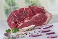 Uncooked organic shin of beef meat isolated Royalty Free Stock Photo