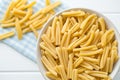 Uncooked pasta caserecce Royalty Free Stock Photo