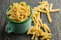 Uncooked pasta caserecce Royalty Free Stock Photo