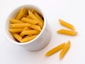 Uncooked pasta selection in a bowl Royalty Free Stock Photo