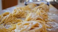 Uncooked Pasta Spread on Table