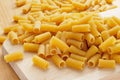 Uncooked penne pasta