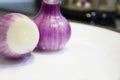 Uncooked purple chives in the kitchen