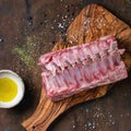 Uncooked rack of lamb Royalty Free Stock Photo