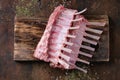 Uncooked rack of lamb Royalty Free Stock Photo