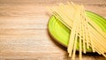 Uncooked raw spaghetti pasta closeup Royalty Free Stock Photo