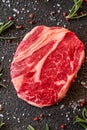 Uncooked rib eye steak Royalty Free Stock Photo