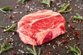 Uncooked rib eye steak Royalty Free Stock Photo