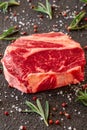 Uncooked rib eye steak Royalty Free Stock Photo