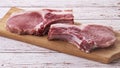 Uncooked ribs and pork chops ready to grill and barbecue Royalty Free Stock Photo