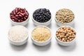 Uncooked rice and beans ingredients Royalty Free Stock Photo