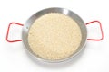 Uncooked rice in a pan Royalty Free Stock Photo