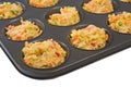 Uncooked Savoury Muffins in Tray