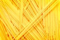 Uncooked spaghetti noodles, flat lay Royalty Free Stock Photo