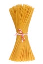 Uncooked spaghetti pasta isolated