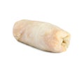 Uncooked stuffed cabbage roll isolated on white Royalty Free Stock Photo