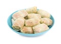 Uncooked stuffed cabbage rolls on white background Royalty Free Stock Photo
