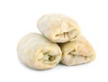 Uncooked stuffed cabbage rolls on white background Royalty Free Stock Photo