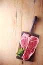 Uncooked tender porterhouse or t-bone steak Royalty Free Stock Photo