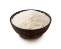 Uncooked white long grain rice in a bowl Royalty Free Stock Photo