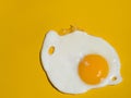 Uncooked yolks top view photography. Chicken raw eggs. Fresh food.