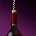 Uncork, bottle of red wine, shot-cap Royalty Free Stock Photo