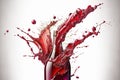 Uncorked red wine spill on white background Royalty Free Stock Photo