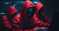 Hackers with hoodies. Hacker group, organization or association