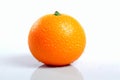 Nature\'s Tangy Treasure: A Ripe Orange on a Pure White Background