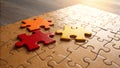 The perfect fit: finding the missing piece to complete the puzzle. Royalty Free Stock Photo
