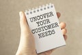 uncover your customer needs. Text on white