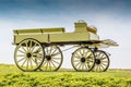 A uncovered wagon retro style in beautiful nature scene.