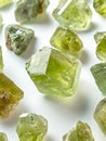 Uncut green chrysolite stones. Royalty Free Stock Photo