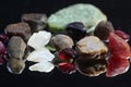 Uncut and raw gem crystals