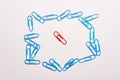 Undaunted red paperclip Royalty Free Stock Photo