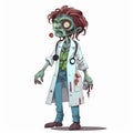 Undead Medic: Cartoon Zombie Doctor Character on White Background, Generative AI Royalty Free Stock Photo