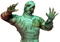 Undead mummy in the green neon light