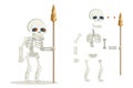 Undead skeleton guardian ancient dead resurrected warrior fantasy medieval action RPG game character layered animation