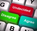 Undecided disagree agree means uncertain and doubtful - 3d illustration Royalty Free Stock Photo