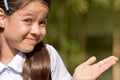 An Undecided Female Student With Notebooks Royalty Free Stock Photo