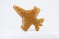 Undecorated gingerbread in a shape of airplane Royalty Free Stock Photo