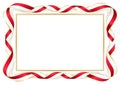 horizontal frame and border with Monegasque flag Royalty Free Stock Photo