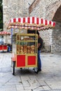 Undefined man with simit cart ,Istanbul, Turkey.