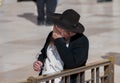 Undefined orthodox Jewish man near the Western Wall in Jerusalem