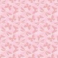 Pastel pink seamless repeat pattern design whit butterflies and dragonflies. Royalty Free Stock Photo