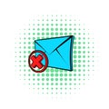 Undeliverable e-mail icon, pop-art style Royalty Free Stock Photo