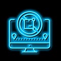 undelivered parcel status neon glow icon illustration Royalty Free Stock Photo