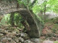 Under the ancient medieval stone brigde